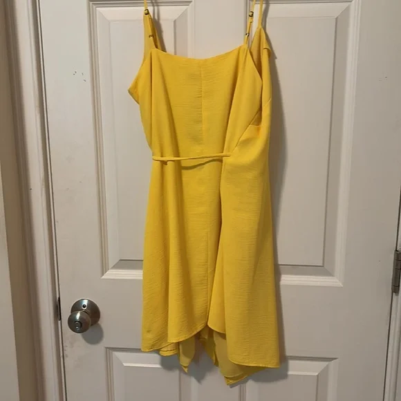 South Moon Under Yellow Wrap Mini Dress - Picture 5 of 5